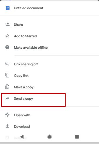 Send a Google Doc as a PDF document via mobile