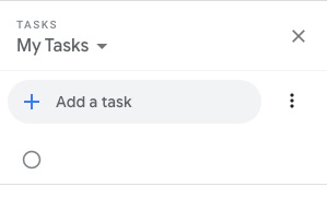 First Google Tasks screen
