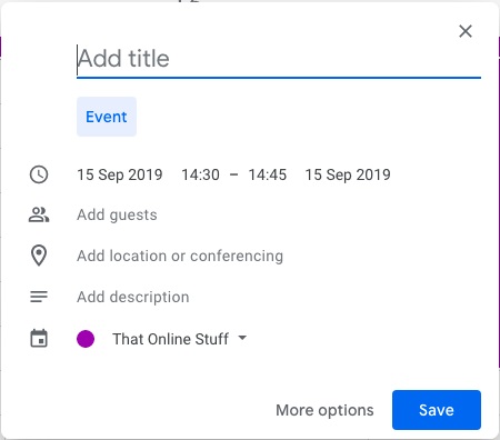 adding events from free Google Calendar