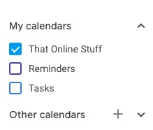 checkbox for seeing reminders and tasks on Google Calendar