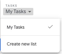 create a new list from Google Tasks