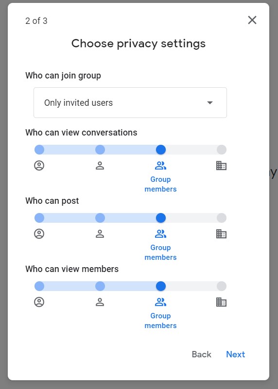 privacy settings