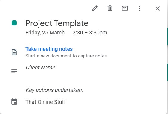 project template