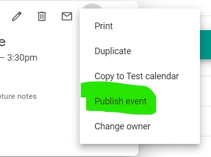 publish event after saving it