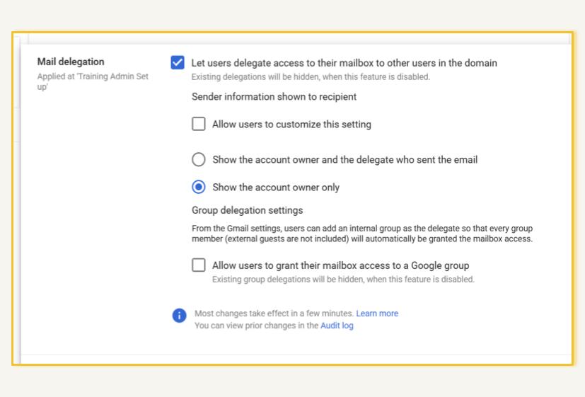Customisable settings